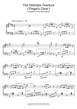 page one of The Hebrides Overture (Fingal's Cave) (Piano Solo)