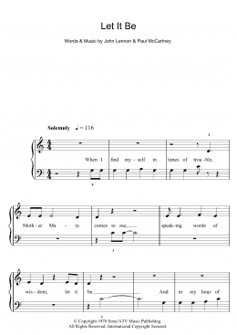 page one of Let It Be (5-Finger Piano)