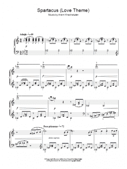 page one of Spartacus - Love Theme (Piano Solo)