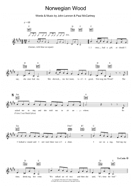 page one of Norwegian Wood (This Bird Has Flown) (Lead Sheet / Fake Book)