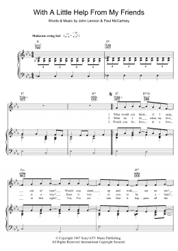 page one of With A Little Help From My Friends (Piano, Vocal & Guitar Chords)