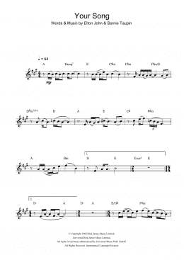 page one of Your Song (Alto Sax Solo)