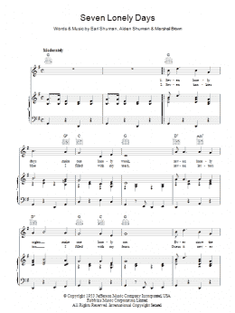 page one of Seven Lonely Days (Piano, Vocal & Guitar Chords)