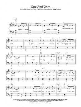 page one of One And Only (Easy Piano)