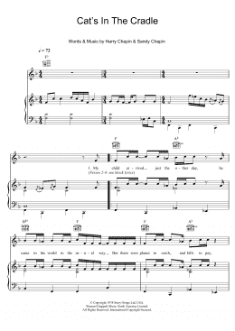 page one of Cat's In The Cradle (Piano, Vocal & Guitar Chords (Right-Hand Melody))