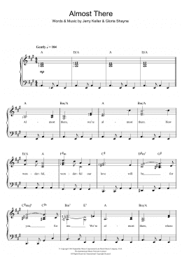 page one of Almost There (Piano & Vocal)