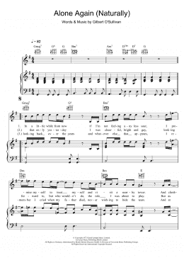 page one of Alone Again (Naturally) (Piano, Vocal & Guitar Chords)