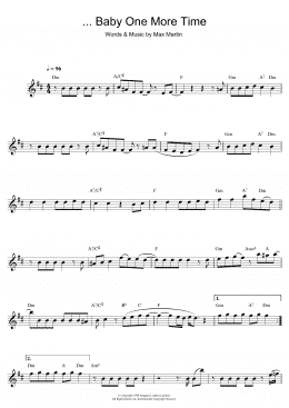 page one of ...Baby One More Time (Alto Sax Solo)