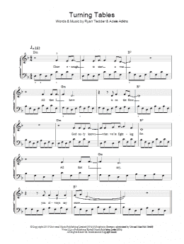 page one of Turning Tables (Easy Piano)