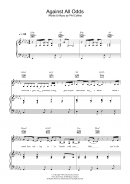 page one of Against All Odds (Take A Look At Me Now) (Piano, Vocal & Guitar Chords)