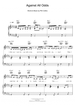 page one of Against All Odds (Take A Look At Me Now) (Piano, Vocal & Guitar Chords)