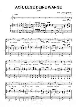 page one of Ach, Lege Deine Wange (Piano & Vocal)