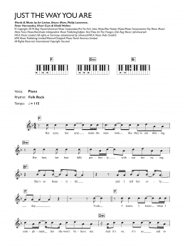 page one of Just The Way You Are (Keyboard (Abridged))