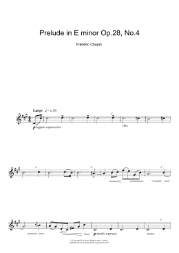 page one of Prelude in E Minor, Op.28, No.4 (Clarinet Solo)