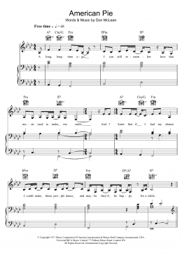 page one of American Pie (Piano, Vocal & Guitar Chords)