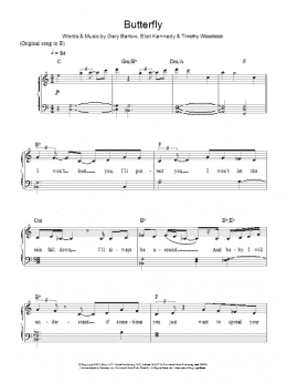 page one of Butterfly (Easy Piano)