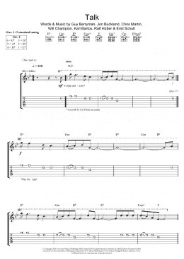 page one of Talk (Guitar Tab)