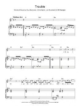 page one of Trouble (Piano, Vocal & Guitar Chords)