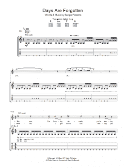 page one of Days Are Forgotten (Guitar Tab)