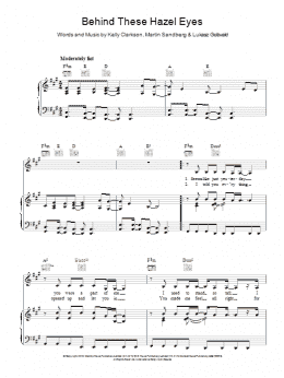 page one of Behind These Hazel Eyes (Piano, Vocal & Guitar Chords)