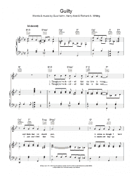 page one of Guilty (Piano, Vocal & Guitar Chords)