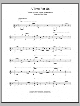 page one of A Time For Us (Love Theme) (Easy Guitar)