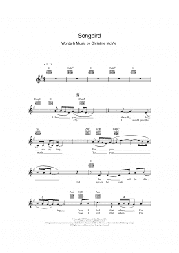 page one of Songbird (Lead Sheet / Fake Book)