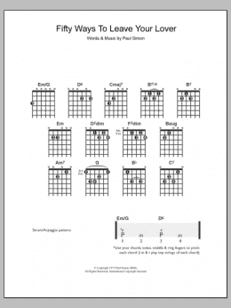 page one of Fifty Ways To Leave Your Lover (Easy Guitar)