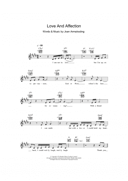 page one of Love And Affection (Lead Sheet / Fake Book)