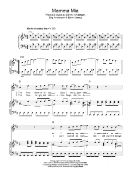 page one of Mamma Mia (Piano, Vocal & Guitar Chords)