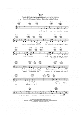 page one of Run (Lead Sheet / Fake Book)