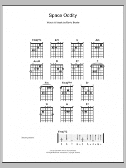 page one of Space Oddity (Easy Guitar)