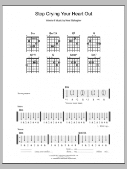 page one of Stop Crying Your Heart Out (Easy Guitar)