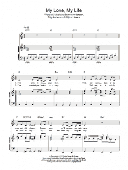 page one of My Love, My Life (Piano, Vocal & Guitar Chords)