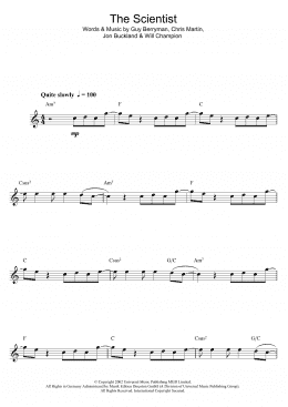 page one of The Scientist (Alto Sax Solo)