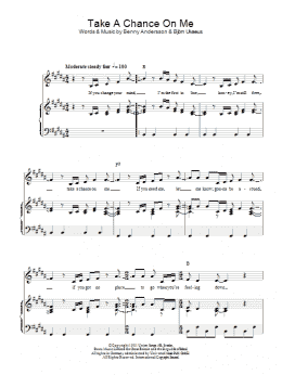 page one of Take A Chance On Me (Piano, Vocal & Guitar Chords)