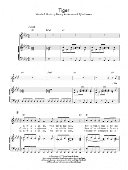 page one of Tiger (Piano, Vocal & Guitar Chords)