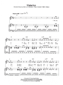 page one of Waterloo (Piano, Vocal & Guitar Chords)