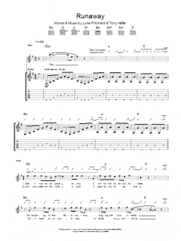 page one of Runaway (Guitar Tab)