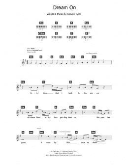 page one of Dream On (Piano Chords/Lyrics)