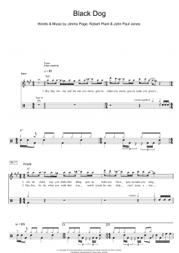 page one of Black Dog (Drums)