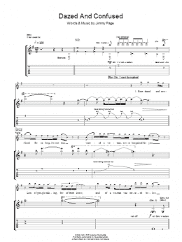 page one of Dazed And Confused (Guitar Tab)