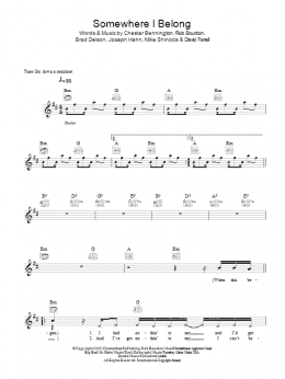 page one of Somewhere I Belong (Lead Sheet / Fake Book)