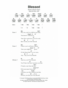 page one of Blessed (Guitar Chords/Lyrics)