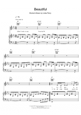 page one of Beautiful (Piano, Vocal & Guitar Chords)