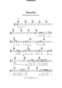 page one of Beautiful (Lead Sheet / Fake Book)