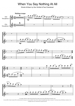 page one of When You Say Nothing At All (Alto Sax Solo)