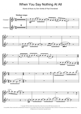 page one of When You Say Nothing At All (Clarinet Solo)