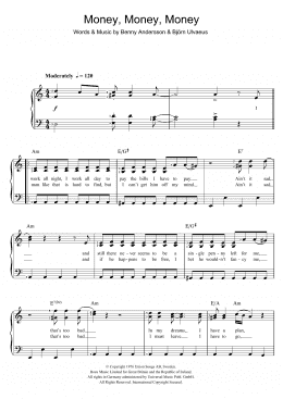 page one of Money, Money, Money (Piano & Vocal)