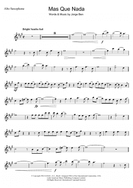 page one of Mas Que Nada (Say No More) (Alto Sax Solo)